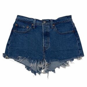 LEVIS 501  BUTTON FLY BLUE JEAN SHORTS SIZE 27